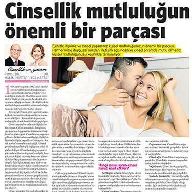 Cinsellik mutluluğun önemli bir parçası