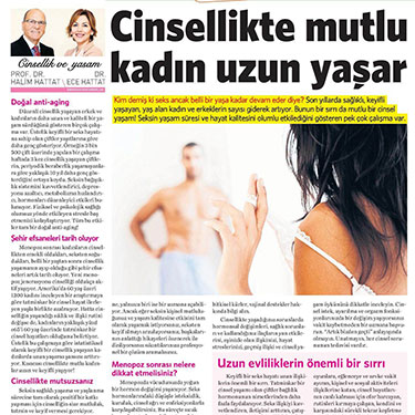 Cinsellikte mutlu kadın uzun yaşar